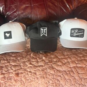 Bundle of three golf hats Bad Birdie NEW , Tiger Woods NWT, H.R. Spinner NEW